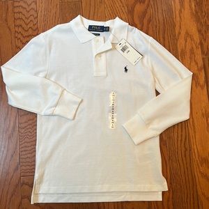 Cotton Mesh Long-Sleeve Polo Shirt
